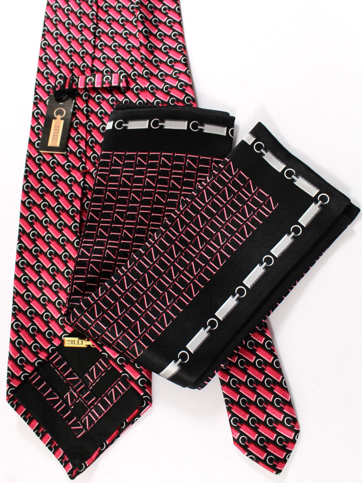 Zilli Tie & Matching Pocket Square Set 