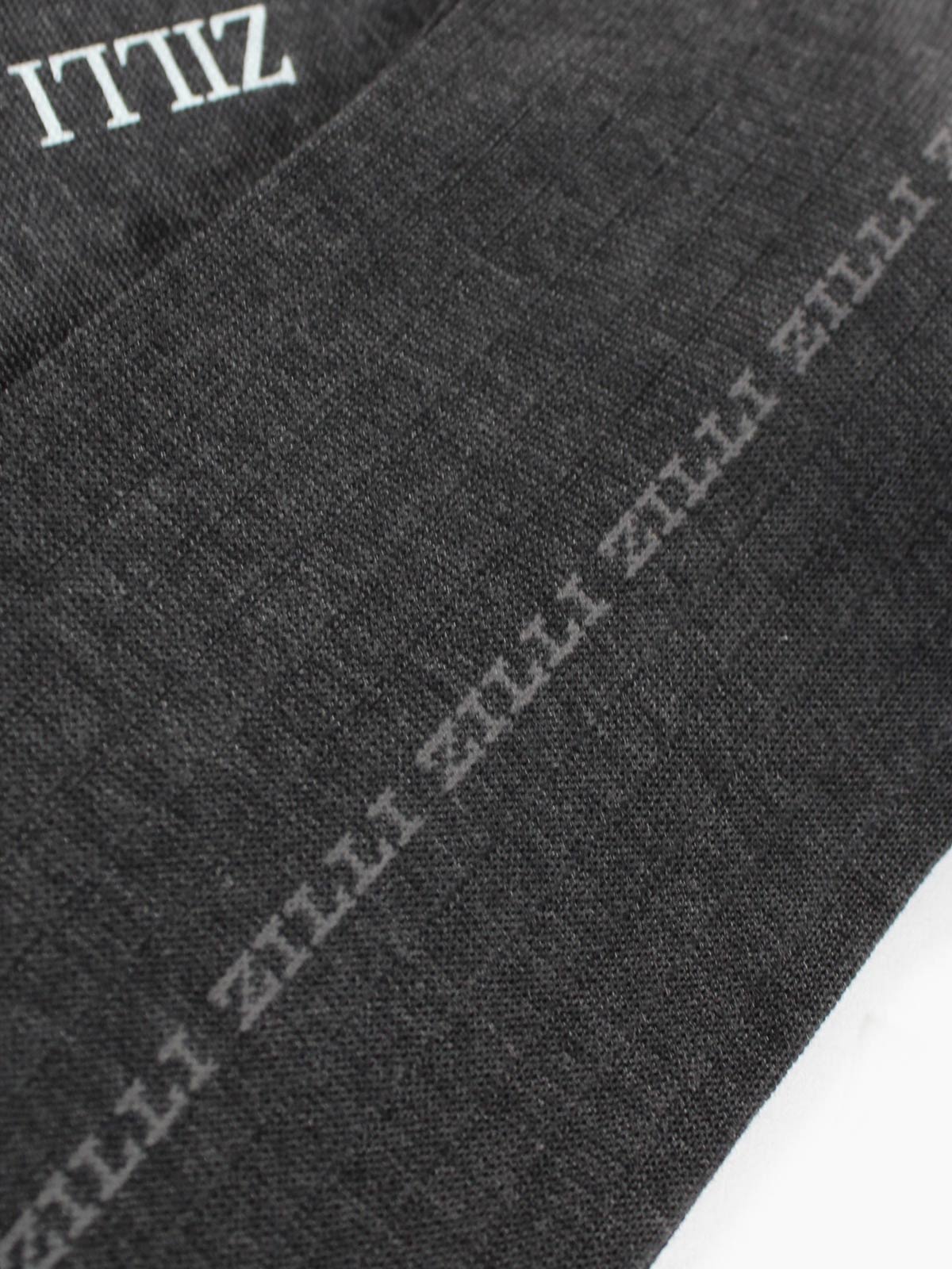 Zilli Silk Cashmere Socks Dark Gray With Zilli Logo - US 12/ EUR 46 Mid Calf Men Socks